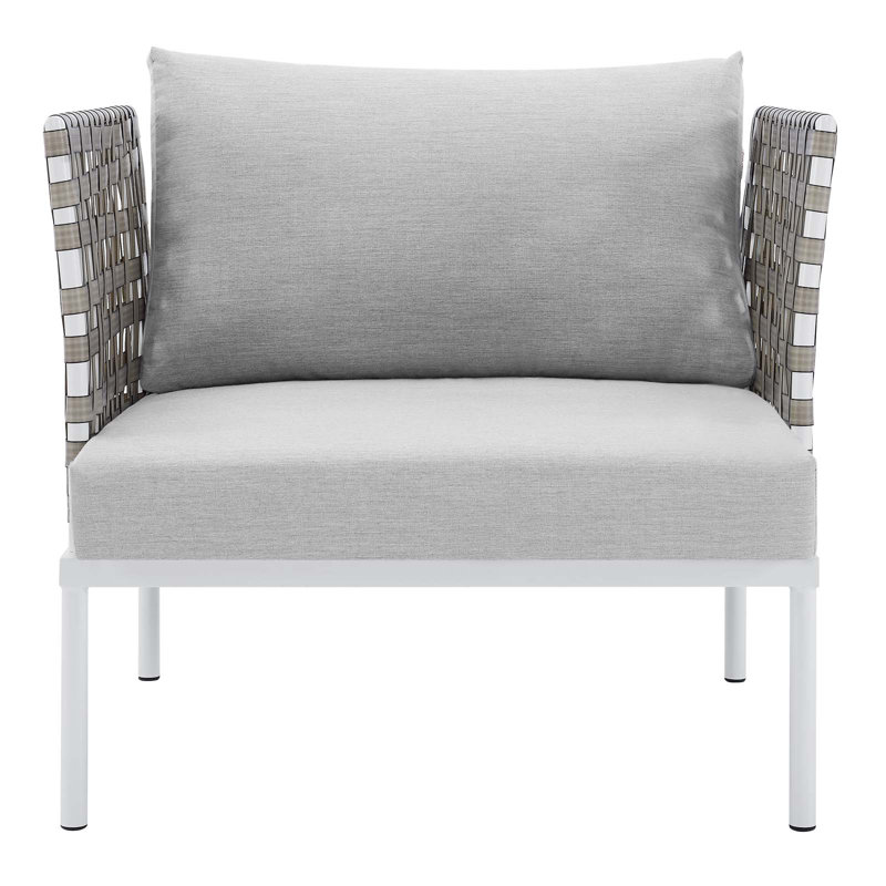 Fauteuil de terrasse en aluminium Harmony Sunbrella, gris, Brun clair