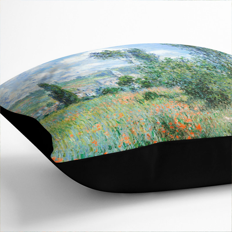 View of Vetheuil Vol.2 Scatter Cushion, 55cm H x 55cm W x 20cm D, Black
