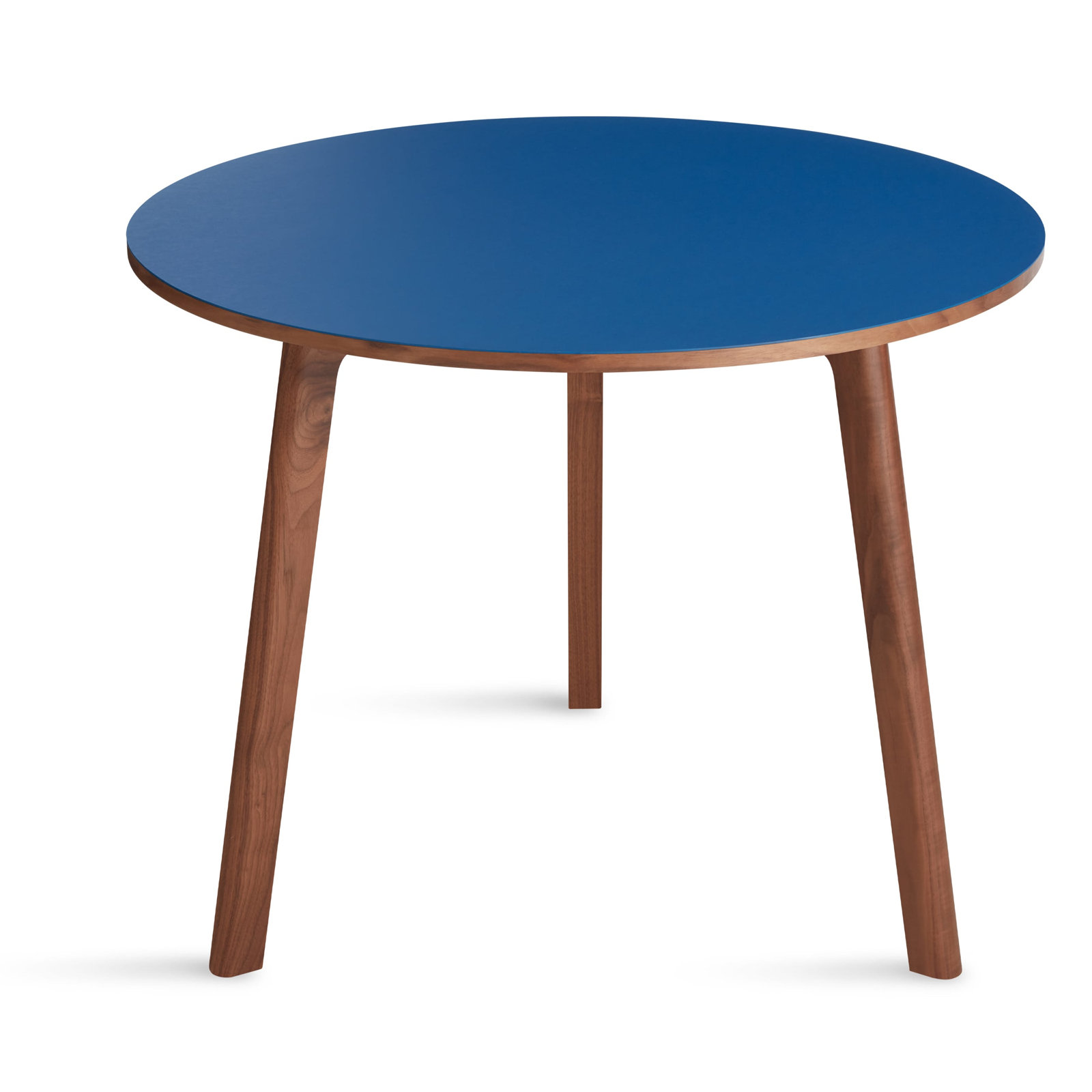 Apt Café Round Dining Table, 36" W x 36" L, Cobalt, Walnut