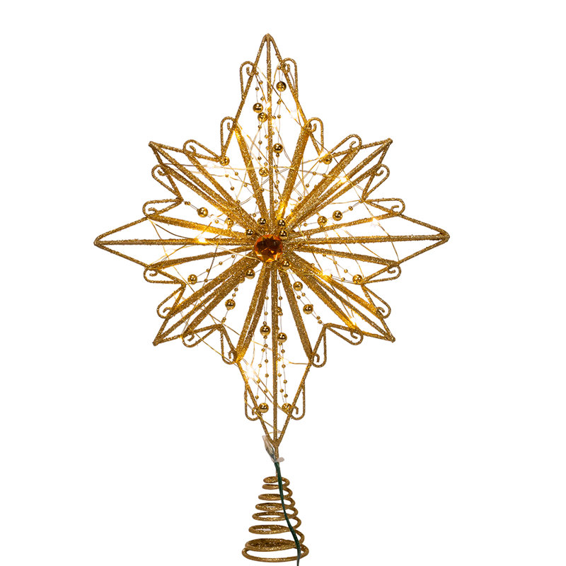 15.3'' Astrology & Stars Lighted Tree Topper, Gold