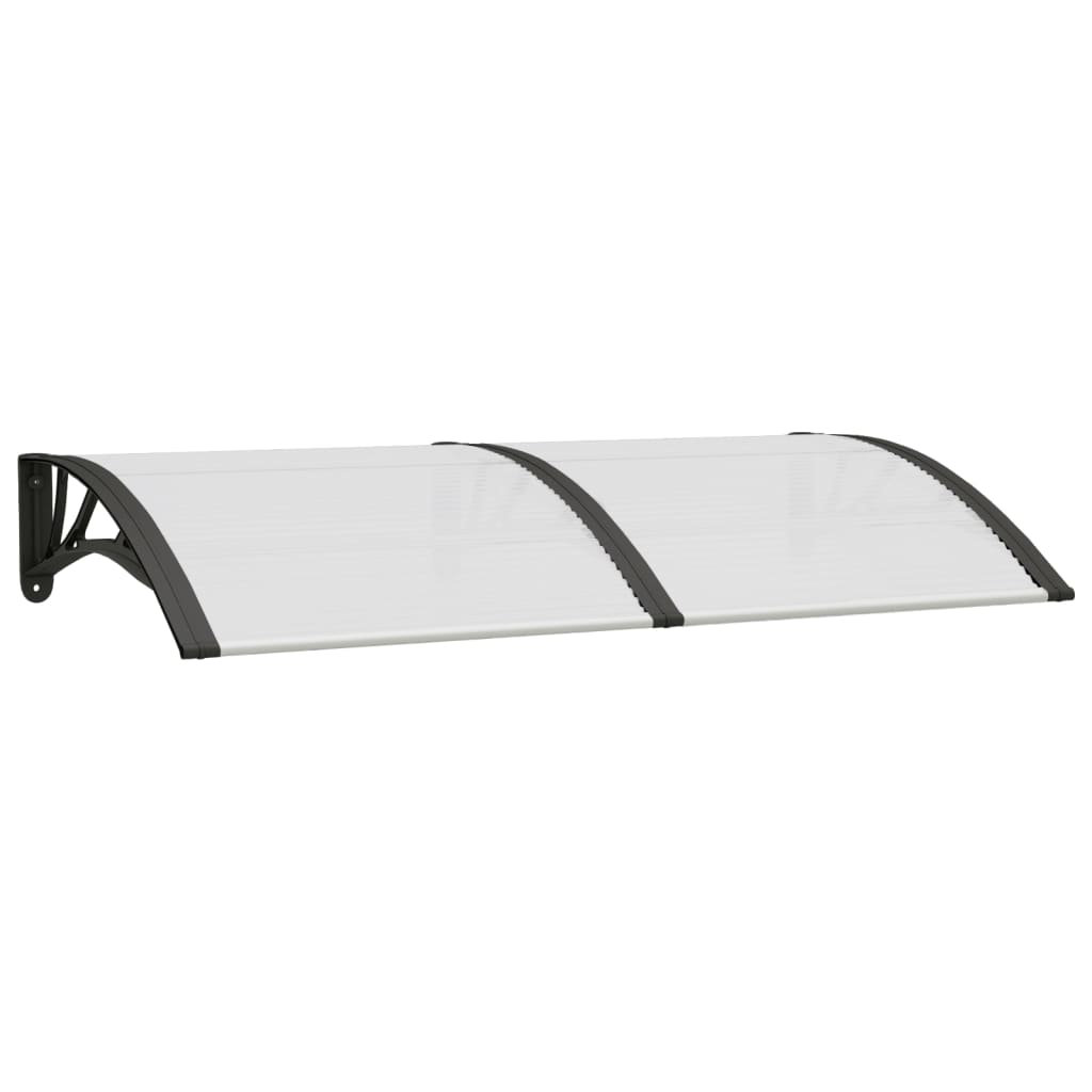 vidaXL Door Canopy Black and Transparent 59.1