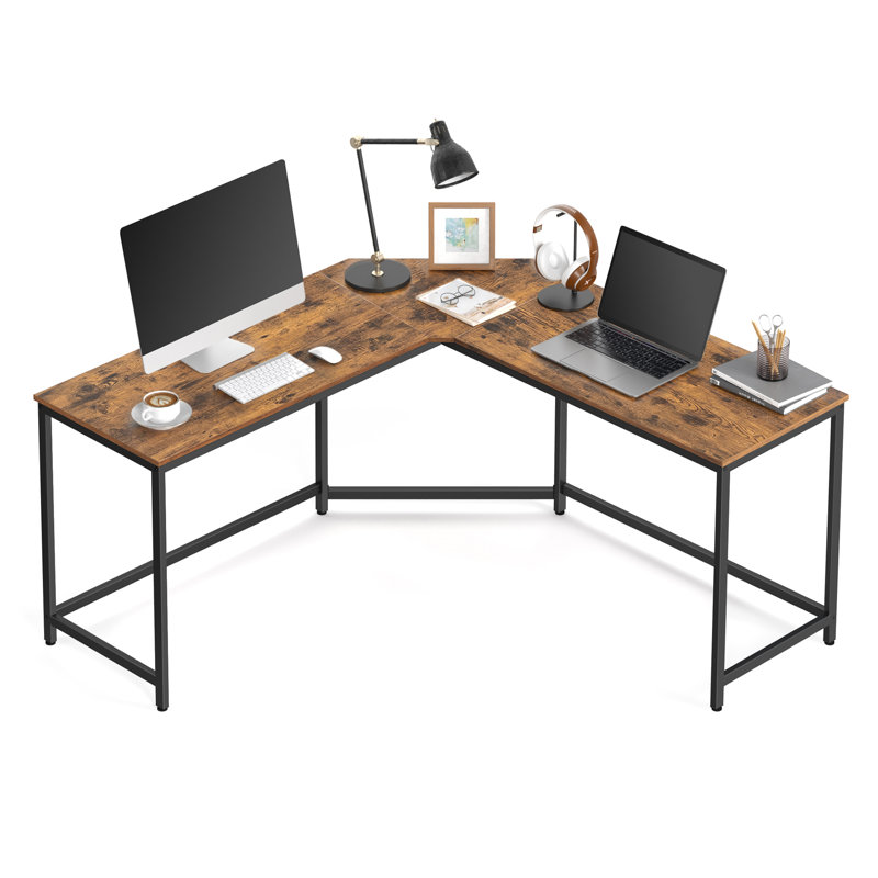 Myra L-Shape Desk, Rustic Brown
