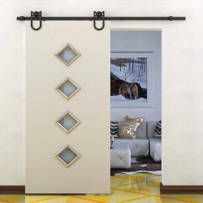 Mast Double Door Barn Door Hardware Kit Standard Double