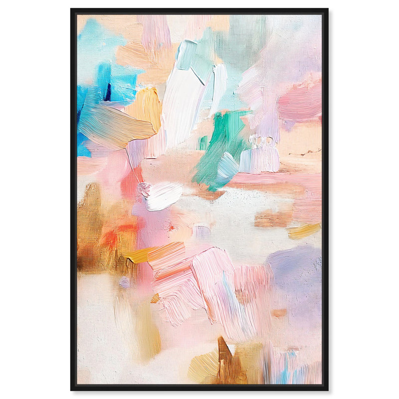 Rose Quartz II Canvas by Art Remedy, Floater Frame, 16" H x 11" W, Black