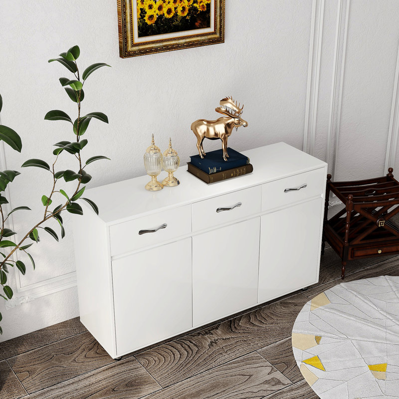 Table d'appoint Three Doors pour salle à manger - Blanc