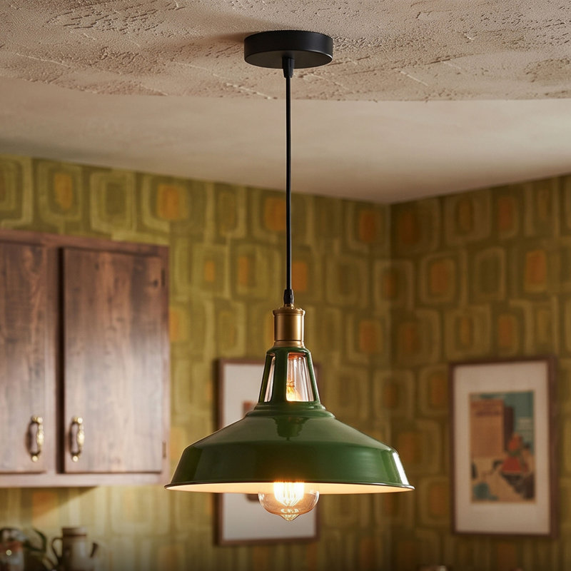 Welwyn 1 - Light Single Island Dome Ceiling Pendant Lights, Green