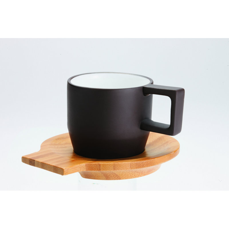 Tasse à cappuccino avec soucoupe Aleighya, 2,5 oz