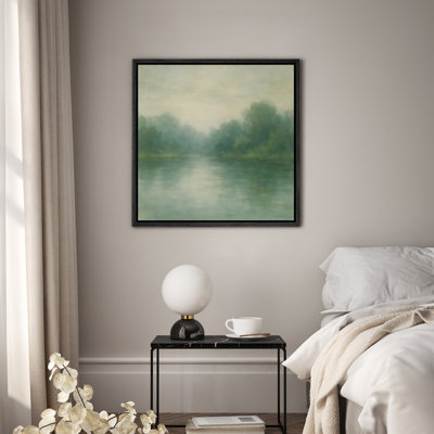 Art mural sur toile encadrée - Paysage de rivière, impressions murales pour chambre à coucher - 16 po x 16 po