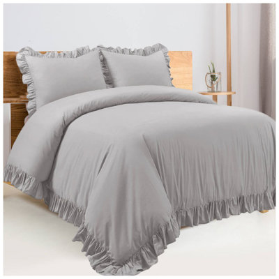 400TC Cotton Sateen Ruffle Duvet Cover Set