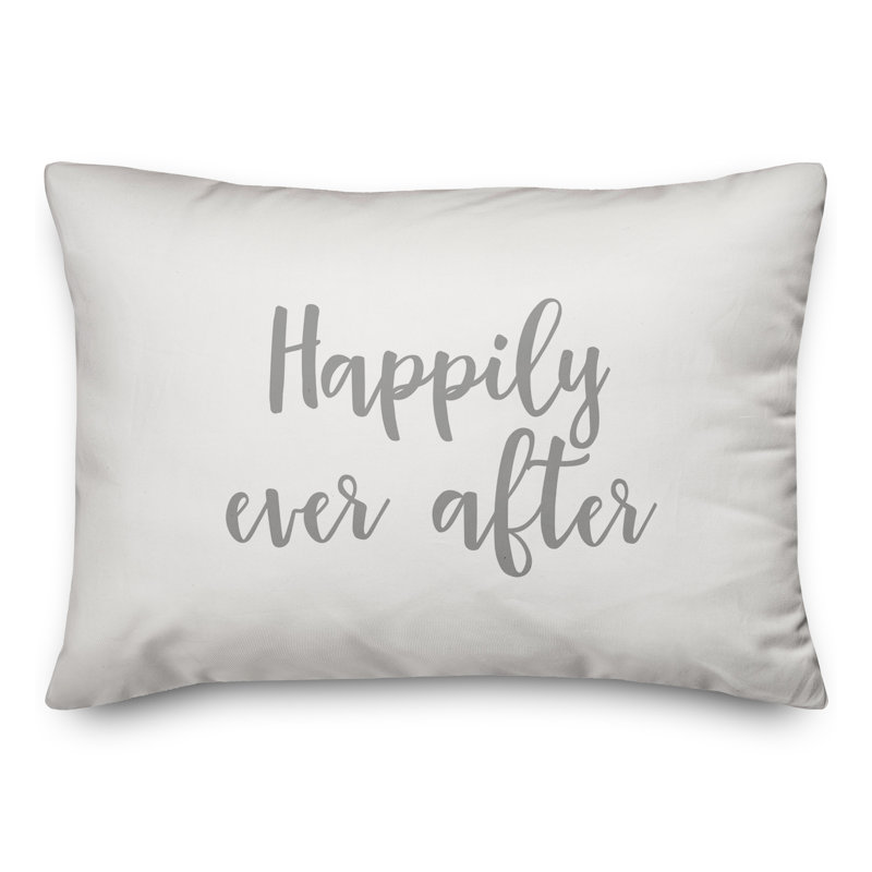  Coussin Happily Ever After, Gris / blanc