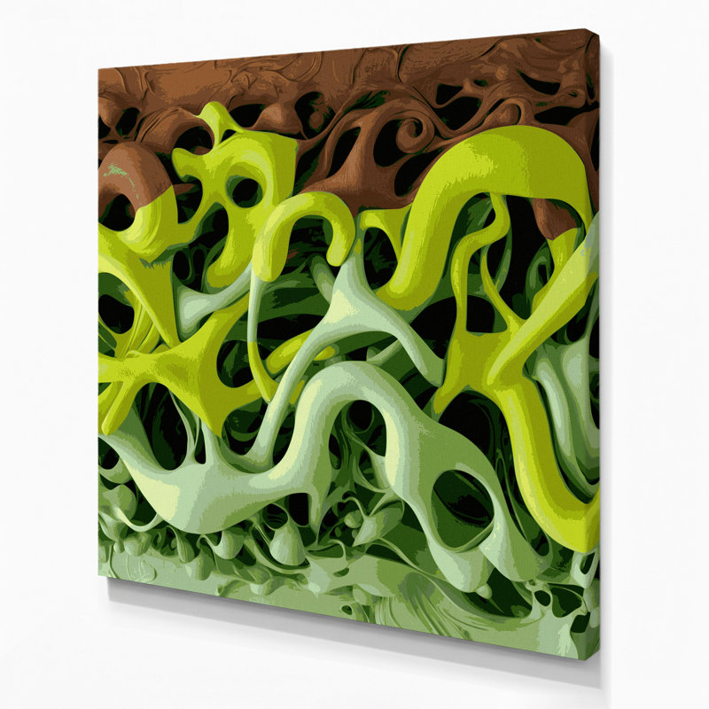 Art mural sur toile Biomorphic Abstraction 55, H 8 po x l 8 po