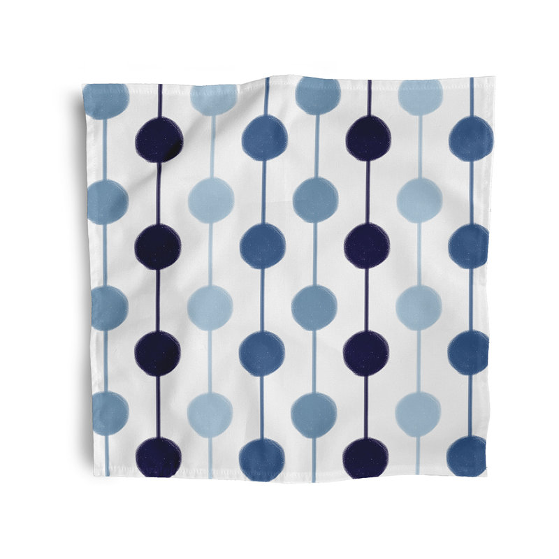 Lashann Polyester Striped Square Napkin, Blue