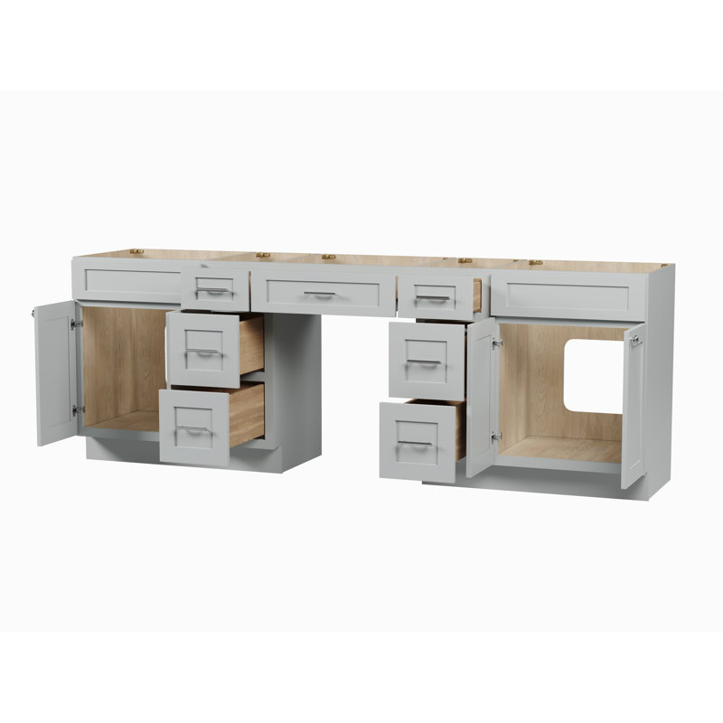 Ensemble de meuble-lavabo double 96 po Disar, Grey