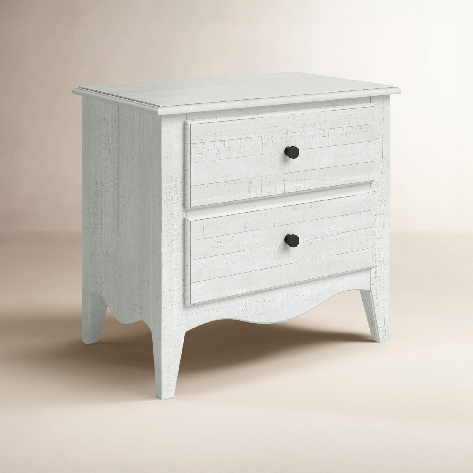 Britta Pine Nightstand, White Wash