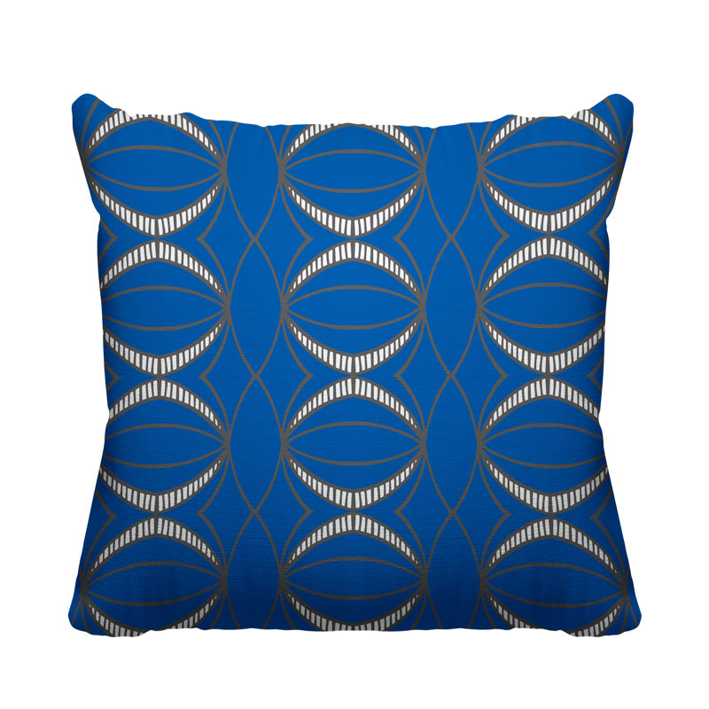 Samira Abstract Outdoor Reversible Throw Pillow, 17H" x 17W", Blue
