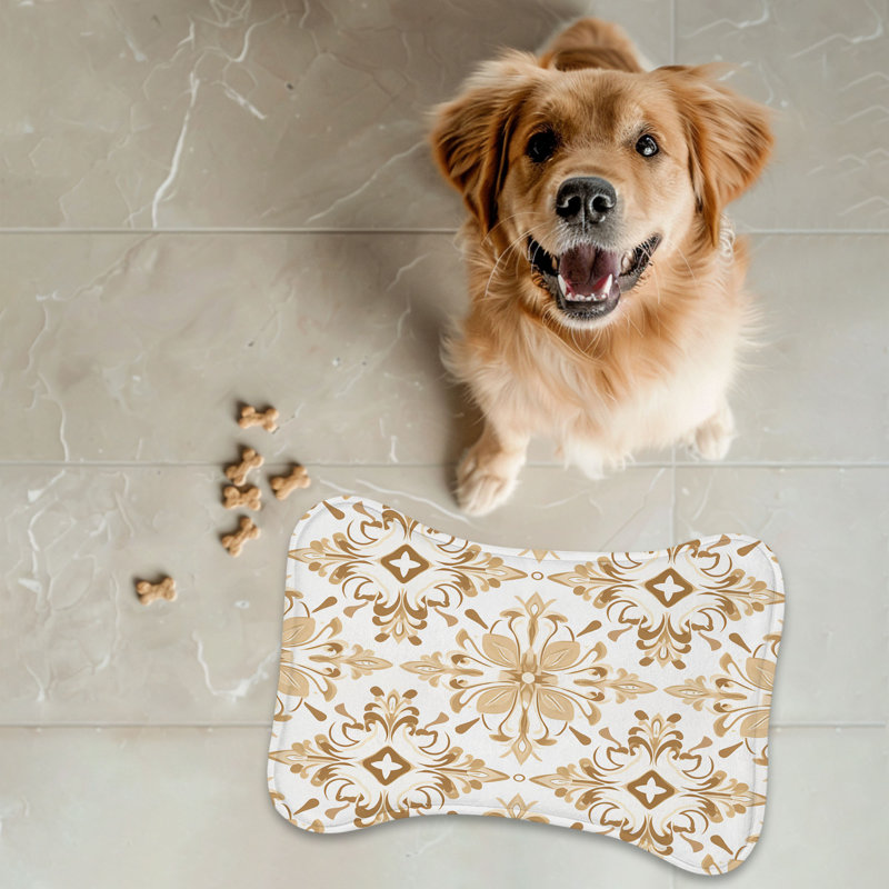 Beige Essence - 1 Piece Bone Shape Feeding Mat