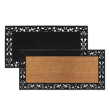 Welcome Rubber Door Mat in Black