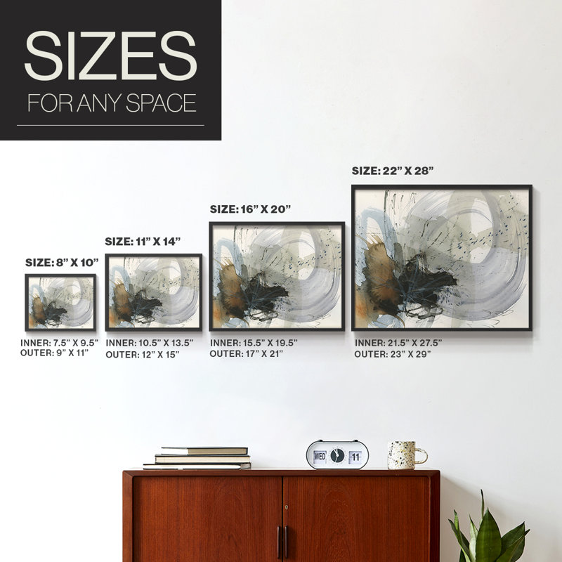 Orbital Burst II -Framed Print - Restickable, 22" H x 28" W, Black