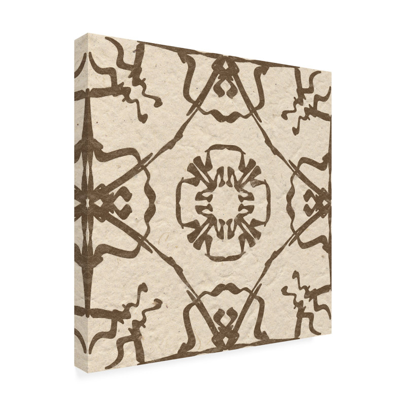 «Motif On Cream I» sur toile, H 18 po x l 18 po