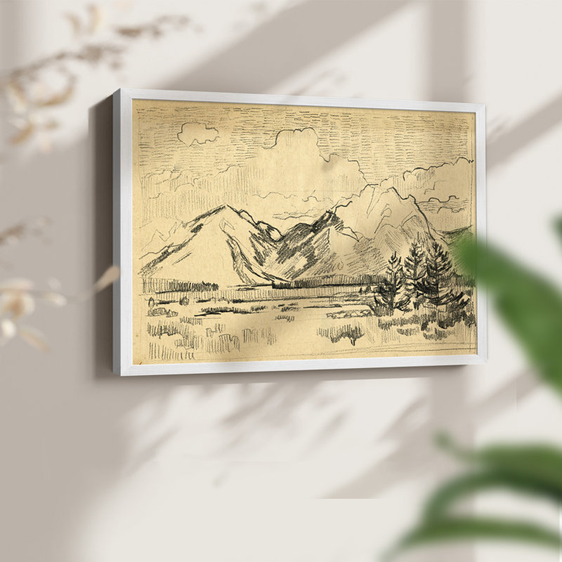 Hatched Horizon II - reproduction encadrée - réversible, H 22 po x l 28 po, Blanc