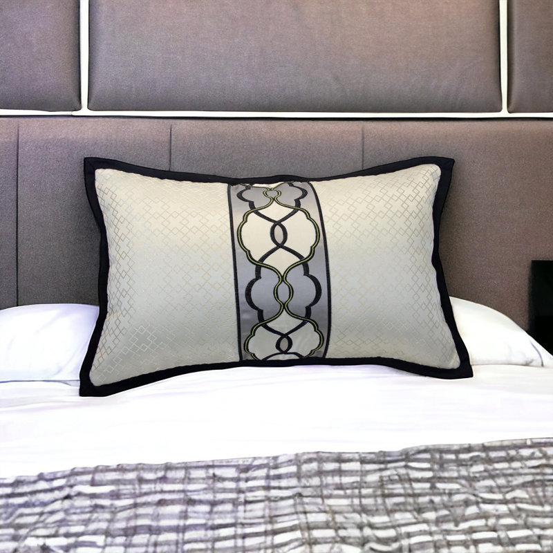 Embroidered Lumbar Pillow Cover
