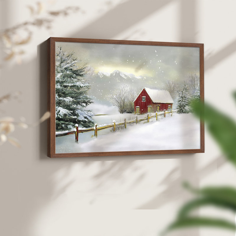 Art de Noël - DCCXLV III - Reproduction encadrée - Restickable, H 11 po x l 14 po, Noyer