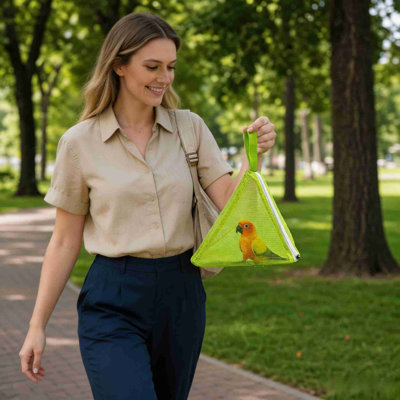 a Underpad Triangular Mesh Bag For Breathable Bird Walking Carriers