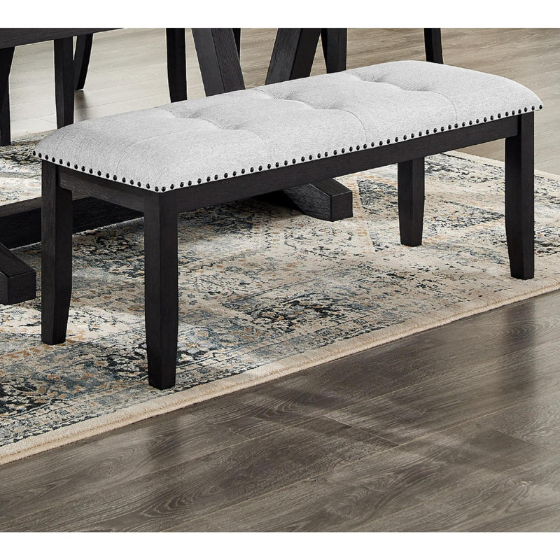 1pc Transitional Upholstered Dining Bench