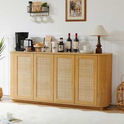 Armoire de rangement multifonctionnelle en rotin tissé pour le salon et la salle à manger