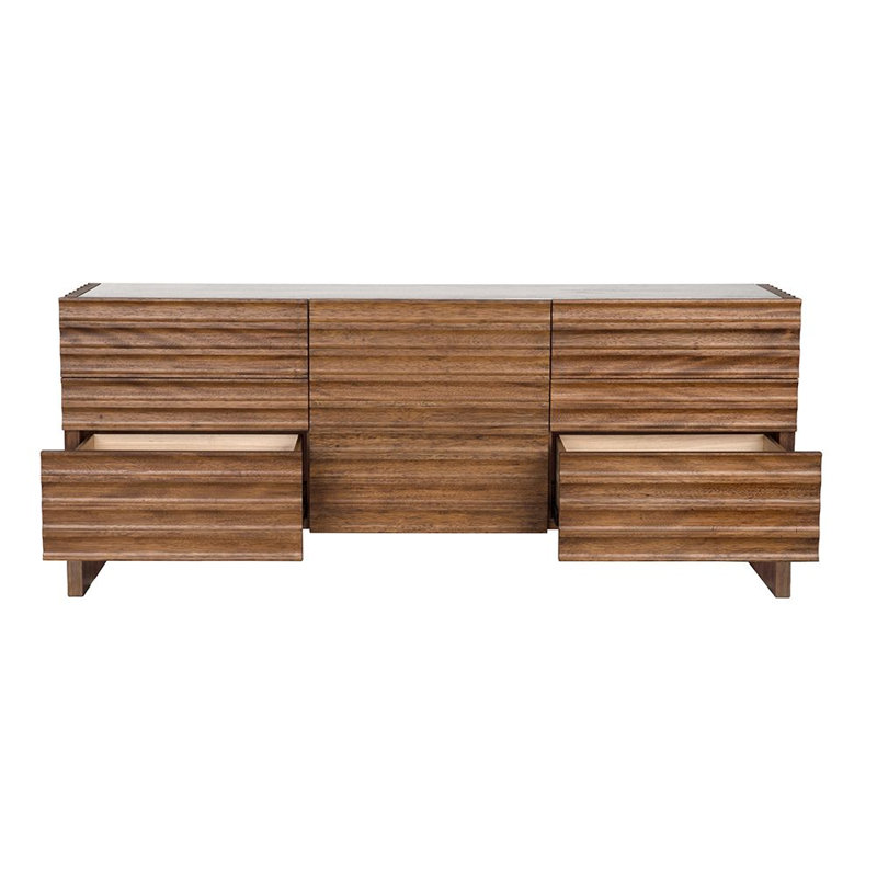 Gauss 72'' W Solid Wood Sideboard, Dark Walnut
