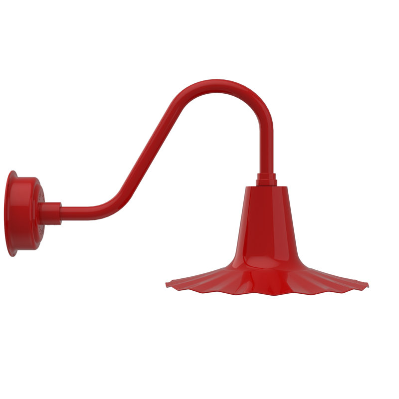 Luminaire de grange d’extérieur à del Iris, H 7,5 po x l 16 po x P 16 po, rouge