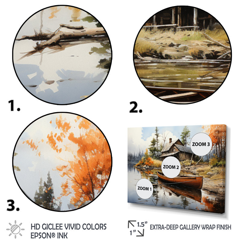 Betsi Brown Lakehouse Reflections of Solitude III - impression, Cadre simple argenté, H 16 po x l 32 po x P 1 po