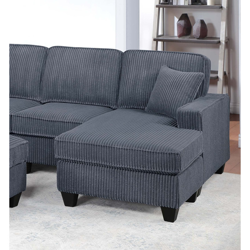 Modern 5-Piece Sectional Set With USB Ports, Storage, And Cocktail Ottoman For Stylish Living Rooms, Dark Gray