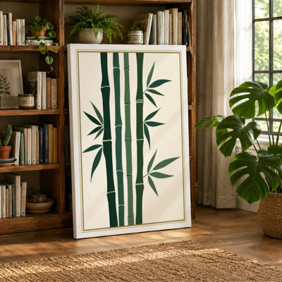 Bamboo Study Japandi - Wrapped Canvas