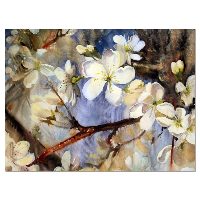 Fleurs printanières, reproduction d'art sur toile tendue, H 30 po x l 40 po