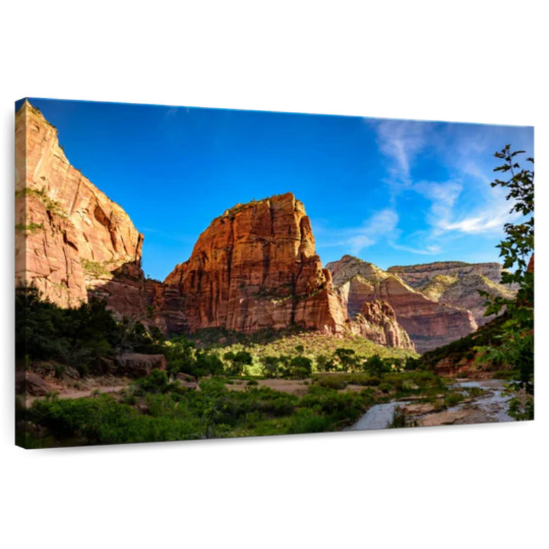 Journée ensoleillée à Angels Landing, H 20 po x l 30 po, Toile tendue