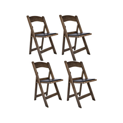 Resin Brushed Wood Look Folding Chair With Cushion By Chivari