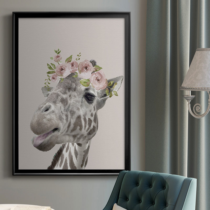 Vangogne Peek A Boo Giraffe I, Noir, H 30,5 po x l 22,5 po x P 1 po