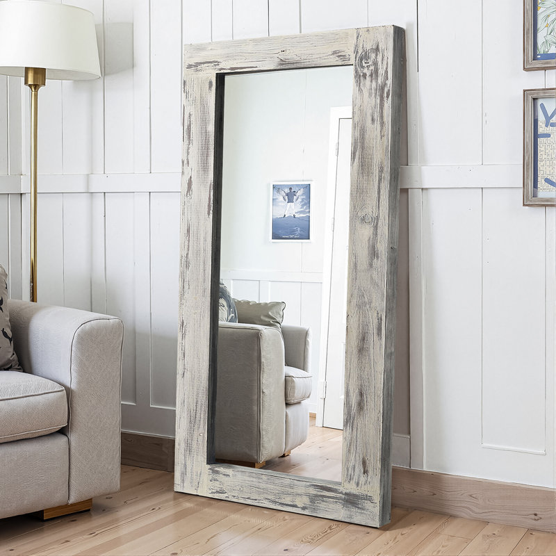Miroir d'appoint Breea, Blanc patiné, 71 po x 31 po