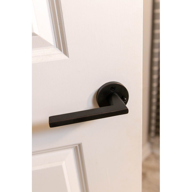 Flat Door Lever with Round Rosette