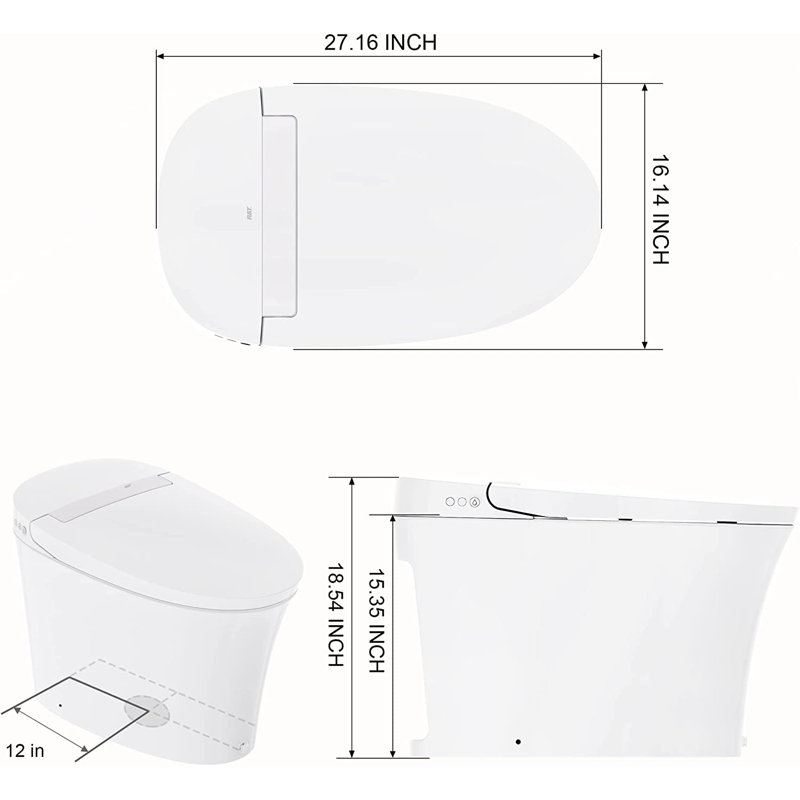 1.28 GPF (Water Efficient) Elongated One-Piece Toilet (Seat Included)