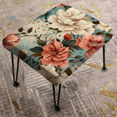 Beige Coral Rustic Whispers - Cottage Rectangle Ottoman
