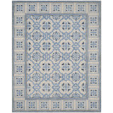 Cruz Hand Tufted Wool/Viscose Oriental Rug in Ivory Blue