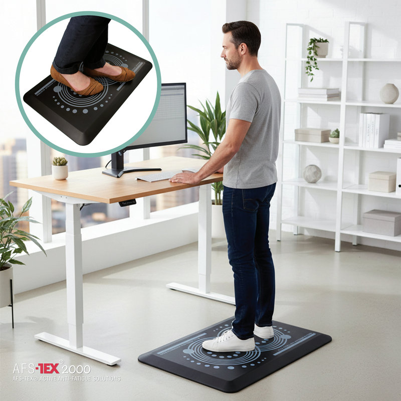 Floortex Anti-Fatigue Mat, Rectangle 50 x 80cm, Slate Grey