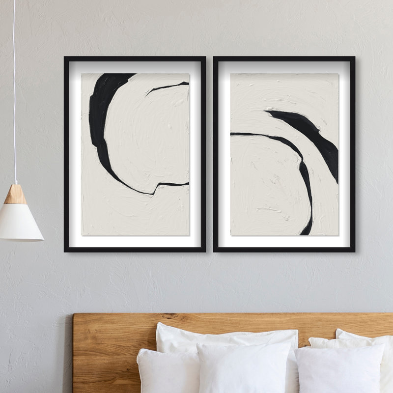 Positive Spaces Set by Oliver Gal, 25.5"H x 37.5"W, Black Shadowbox