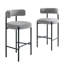 Tabouret de bar rembourré 30 po à dossier bas incurvé et structure en métal-655875536-655875542