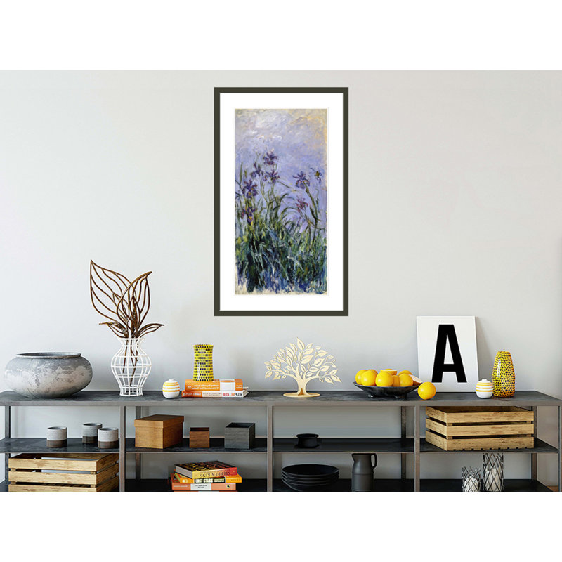 Iris Mauves par Claude Monet, impression giclée sur cadre, 41.5" H x 24.31" W