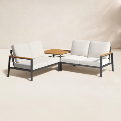 3 Piece Sectional Seating Group with Sunbrella® Cushions