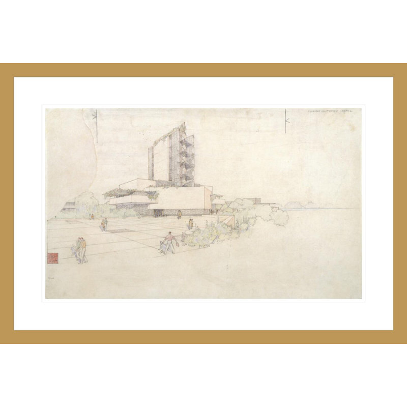 Florida Southern College, chapelle Annie Merner Pfeiffer. «Lakeland Florida» par Frank Lloyd Wright - impression giclée encadrée