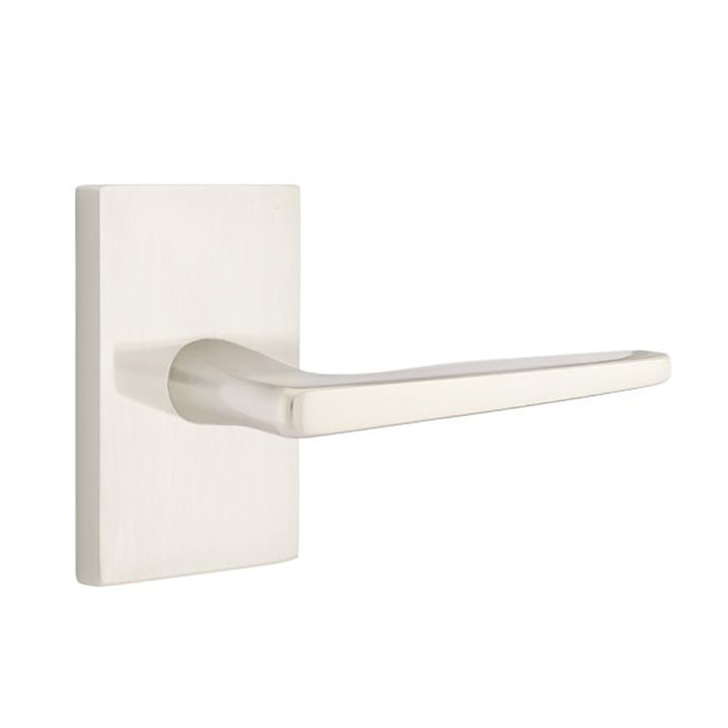 Levier de porte avec rosette Hermes, Gauche, Nickel satiné